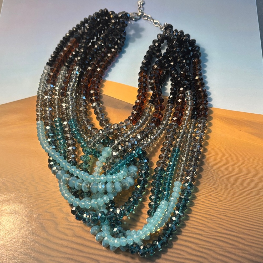 Authentic Swarovski Dune Multicolor Beaded Neckla… - image 7